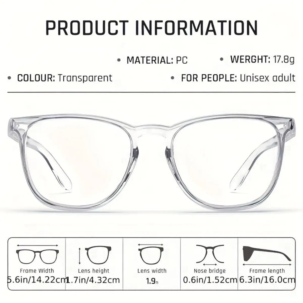 1pc Anti Pollen Safety Glasses Square Anti Fog Blue Light Blocking Glasses with Side Shields for School Daily Life