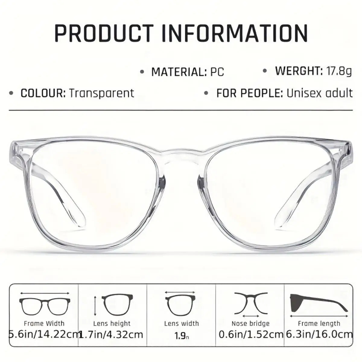 1pc Anti Pollen Safety Glasses Square Anti Fog Blue Light Blocking Glasses with Side Shields for School Daily Life