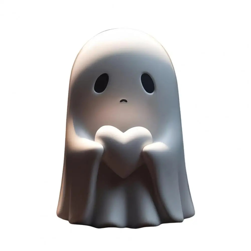 Creative Funny Halloween Ghost Figurine Heart Middle Finger Resin Statue Sculpture Home Office Desktop Decoration Ornament