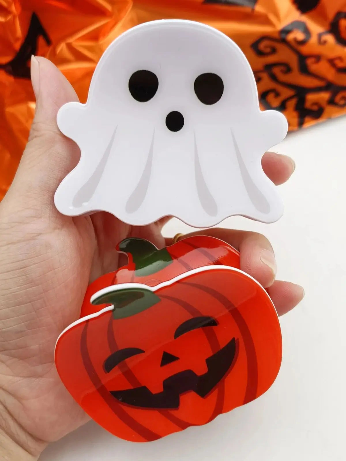 1PCS Halloween Hair Accessories Ghost Hair Clip for Women Girls Red Horns Hairpin Skull Claw Y2K Gothic Hair Jewelry