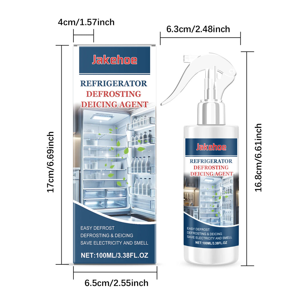 Jakehoe Refrigerator Deicing Agent  Quick Dissolve Frost Non Damaged Improve Energy Saving Safe Formula Fridge Defrosting Agent