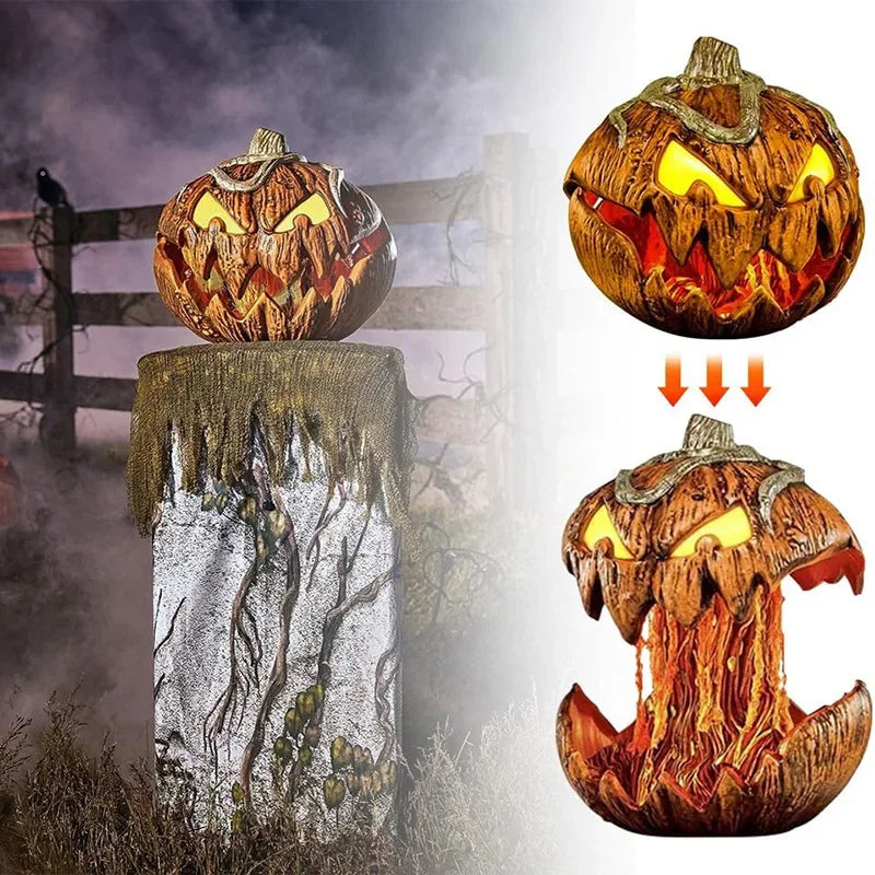 Halloween Pumpkin Head Animatronic Rise and Fall Terrifying Sound Scary  Party Decor Haunted House Holiday Decoration Supplies