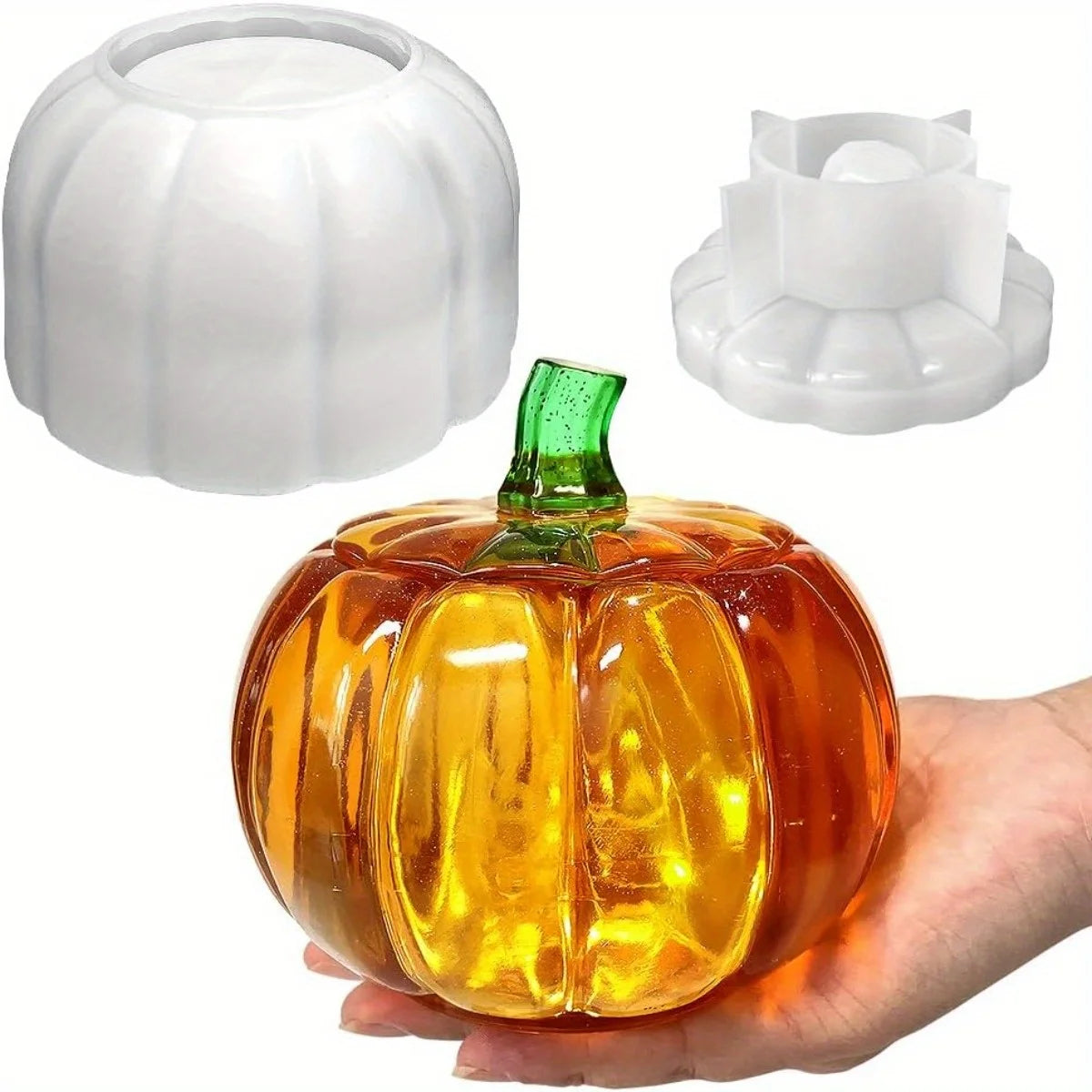 5'' Large Pumpkin Jar Mold, Halloween Resin Mold, Box Storage Silicone Mold for Resin, Clay, Gypsum Casting