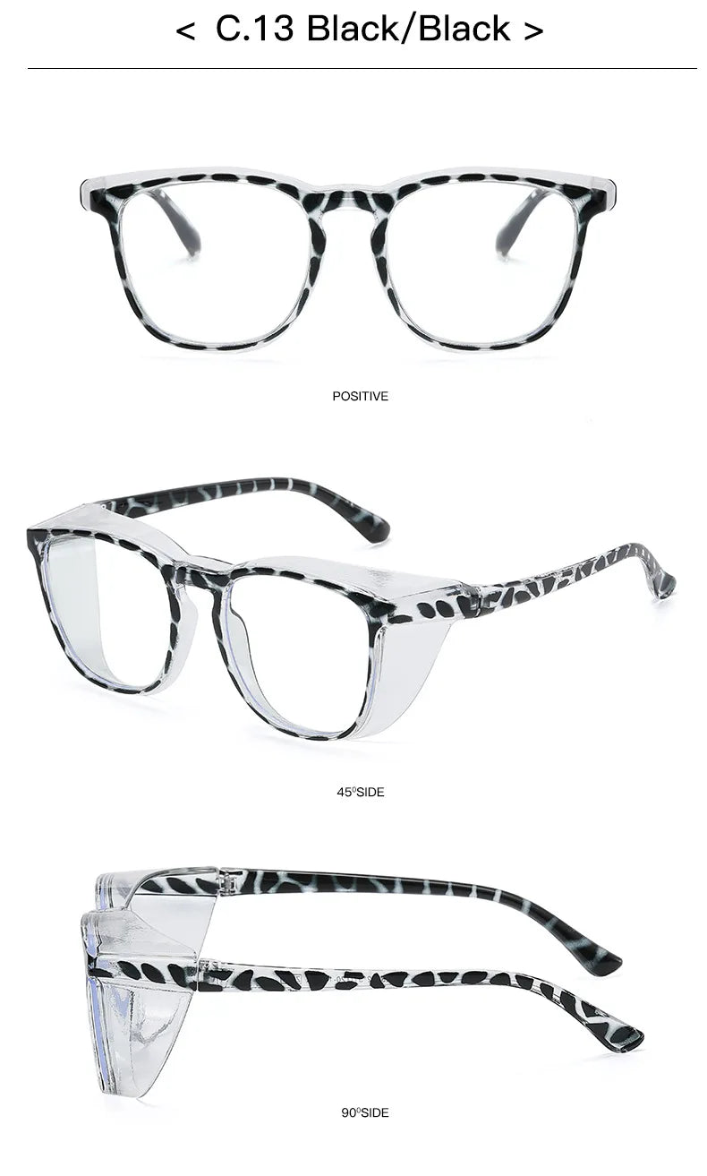 1pc Anti Pollen Safety Glasses Square Anti Fog Blue Light Blocking Glasses with Side Shields for School Daily Life