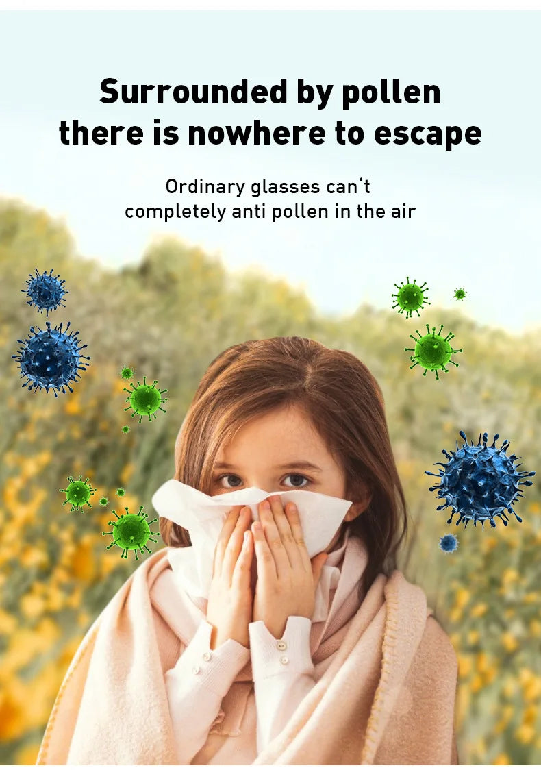 1pc Anti Pollen Safety Glasses Square Anti Fog Blue Light Blocking Glasses with Side Shields for School Daily Life