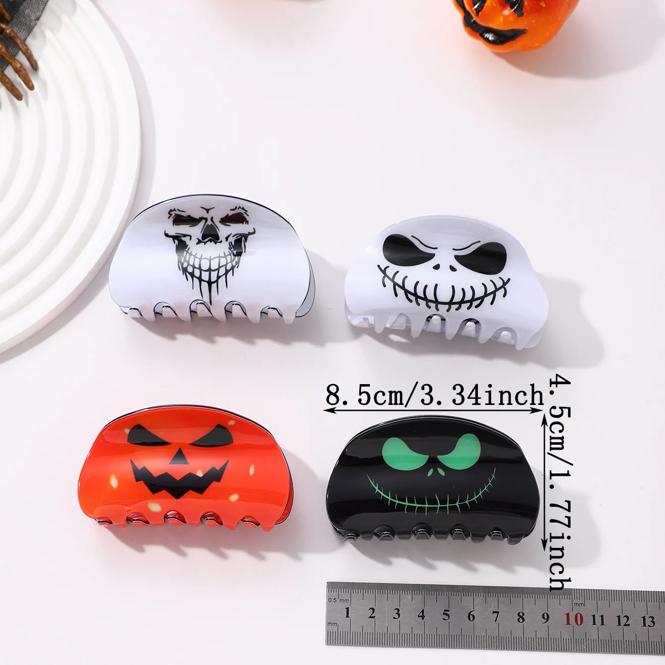 1PCS Halloween Hair Accessories Ghost Hair Clip for Women Girls Red Horns Hairpin Skull Claw Y2K Gothic Hair Jewelry