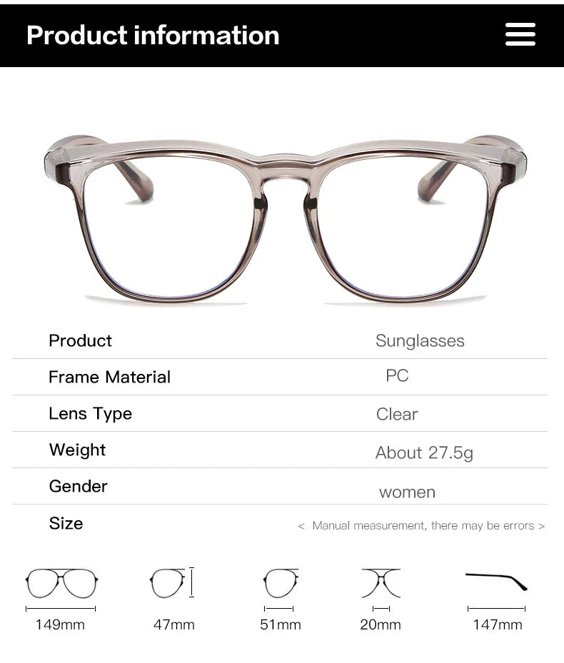 1pc Anti Pollen Safety Glasses Square Anti Fog Blue Light Blocking Glasses with Side Shields for School Daily Life