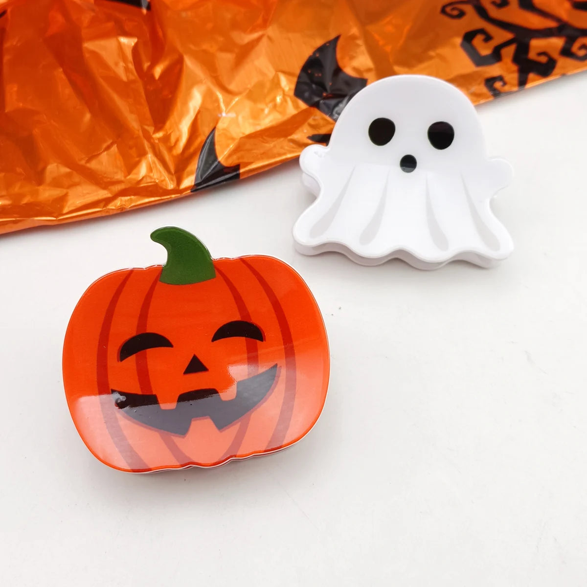 1PCS Halloween Hair Accessories Ghost Hair Clip for Women Girls Red Horns Hairpin Skull Claw Y2K Gothic Hair Jewelry