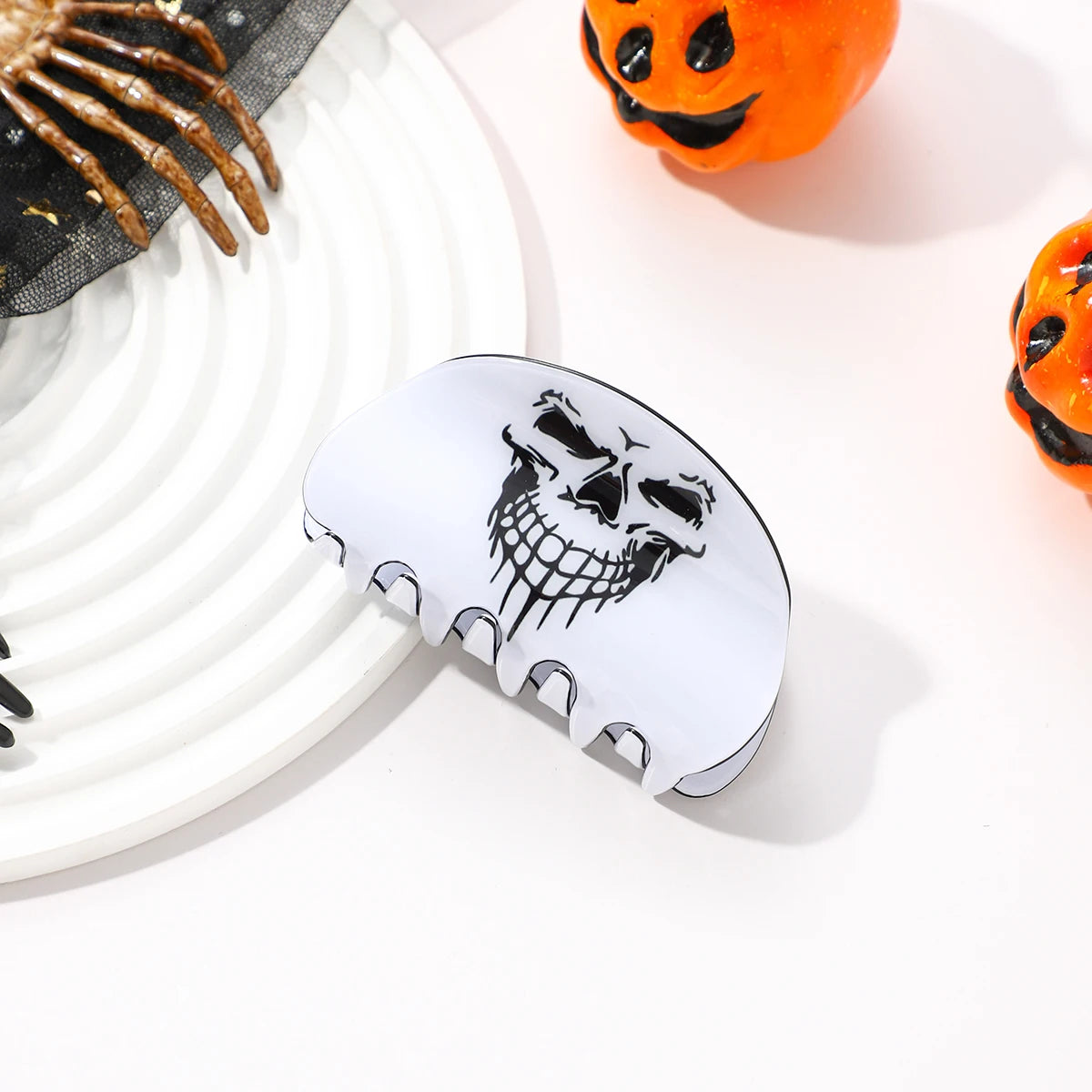 1PCS Halloween Hair Accessories Ghost Hair Clip for Women Girls Red Horns Hairpin Skull Claw Y2K Gothic Hair Jewelry