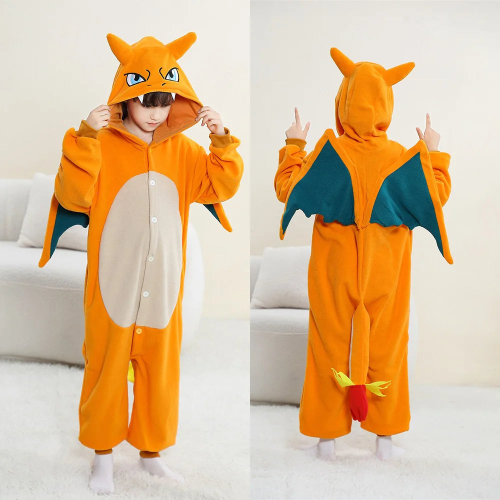 Pokemon Costumes Boys Girls Onesie Anime Kigurumis Charizard Outfit Carnival Halloween Jumpsuit Cute Pajama Party Suit