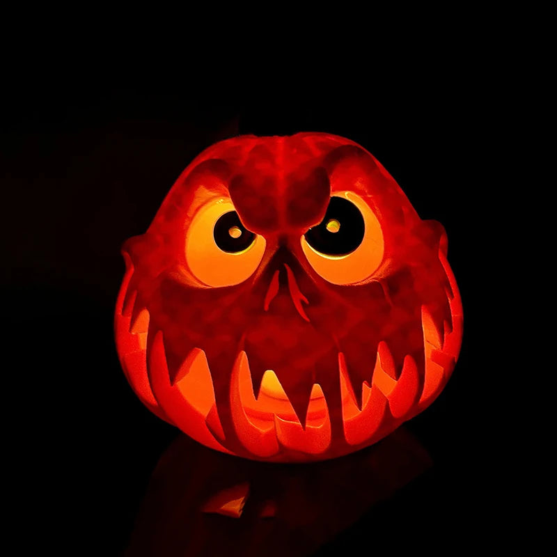 Pumpkin Resin Decoration Spooky Skull Head Eerie Hollow Design Indoor Outdoor Decor Carved Texture Halloween Party Decorations