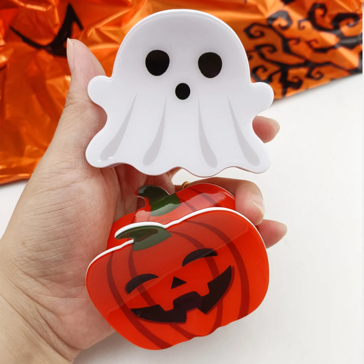 1PCS Halloween Hair Accessories Ghost Hair Clip for Women Girls Red Horns Hairpin Skull Claw Y2K Gothic Hair Jewelry