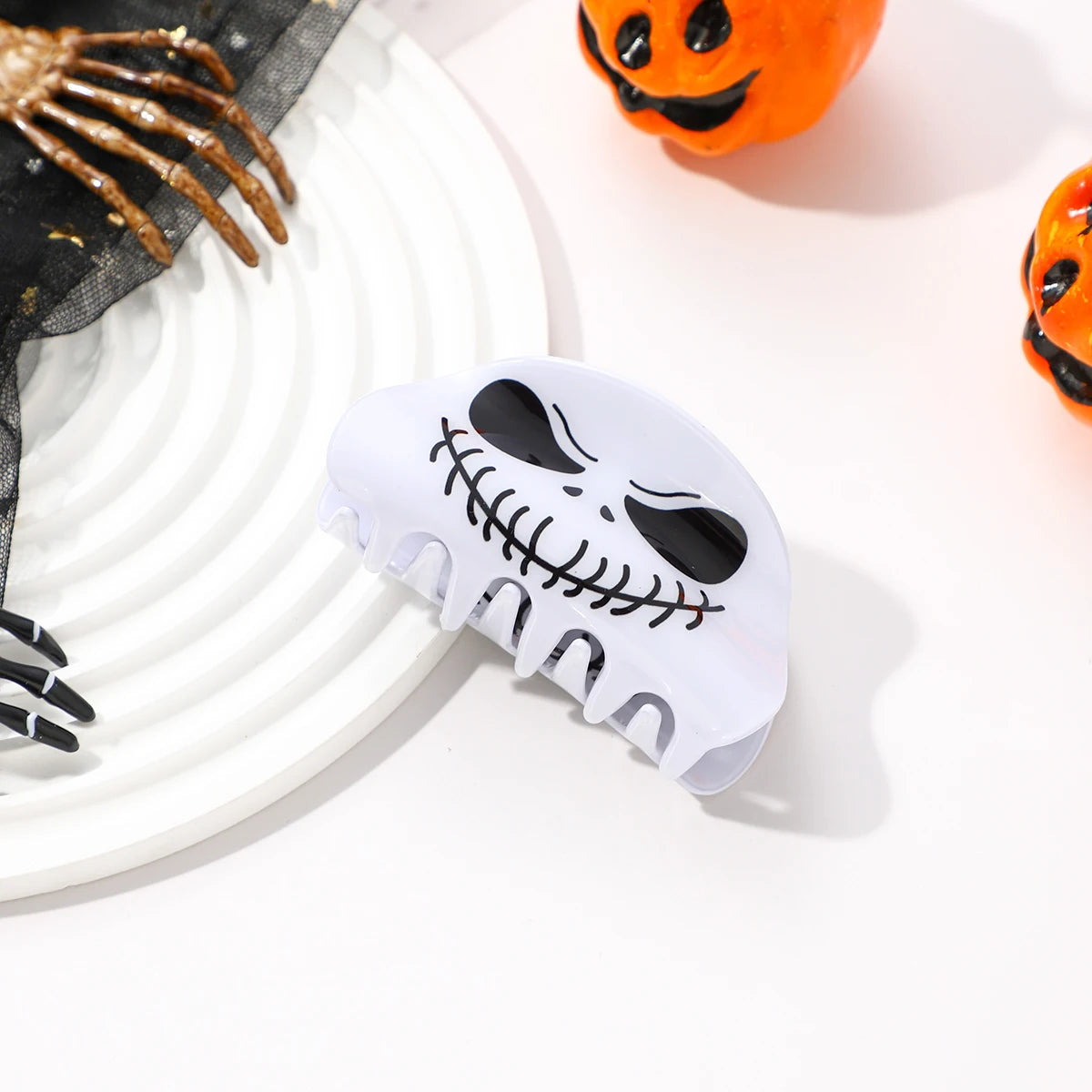 1PCS Halloween Hair Accessories Ghost Hair Clip for Women Girls Red Horns Hairpin Skull Claw Y2K Gothic Hair Jewelry