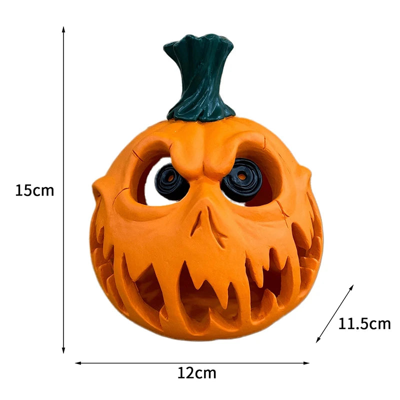 Pumpkin Resin Decoration Spooky Skull Head Eerie Hollow Design Indoor Outdoor Decor Carved Texture Halloween Party Decorations
