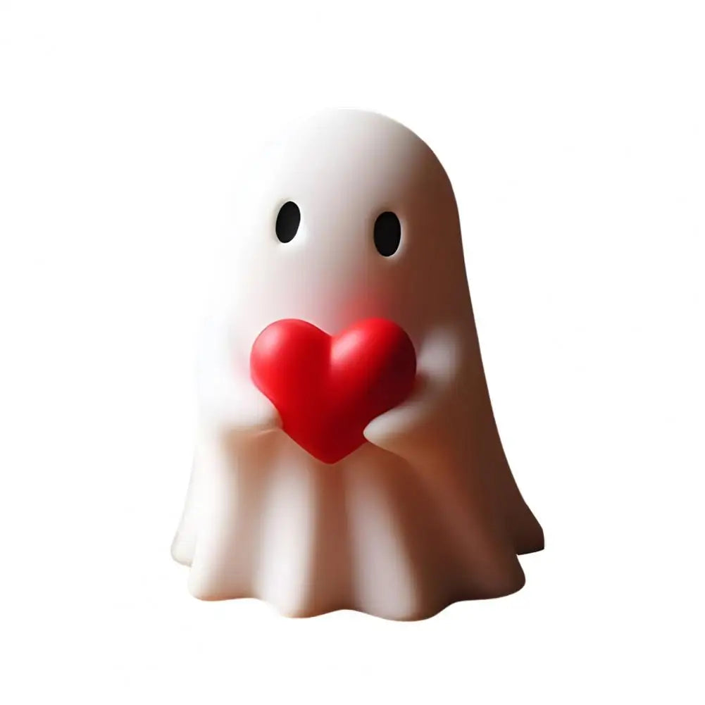 Creative Funny Halloween Ghost Figurine Heart Middle Finger Resin Statue Sculpture Home Office Desktop Decoration Ornament