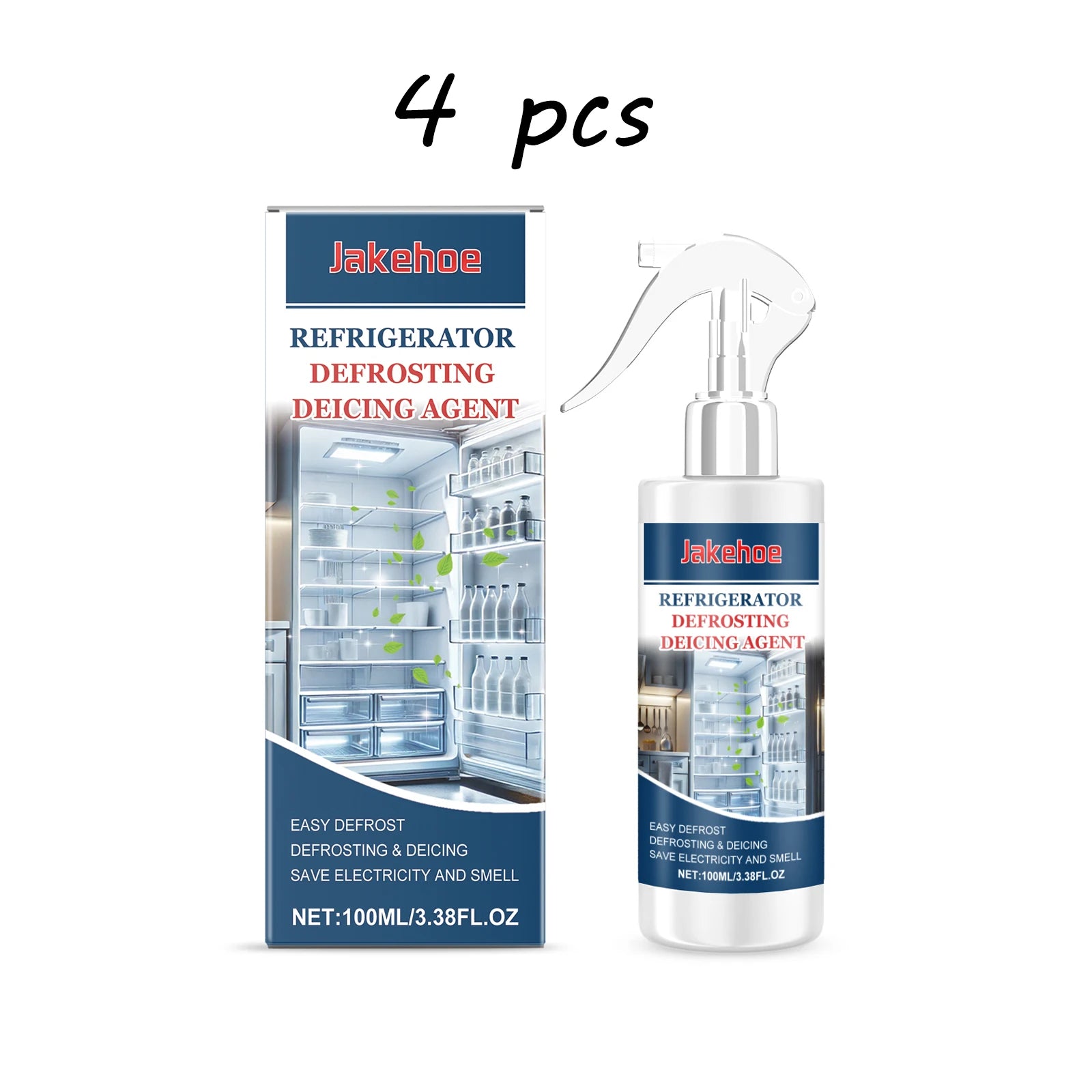 Jakehoe Refrigerator Deicing Agent  Quick Dissolve Frost Non Damaged Improve Energy Saving Safe Formula Fridge Defrosting Agent