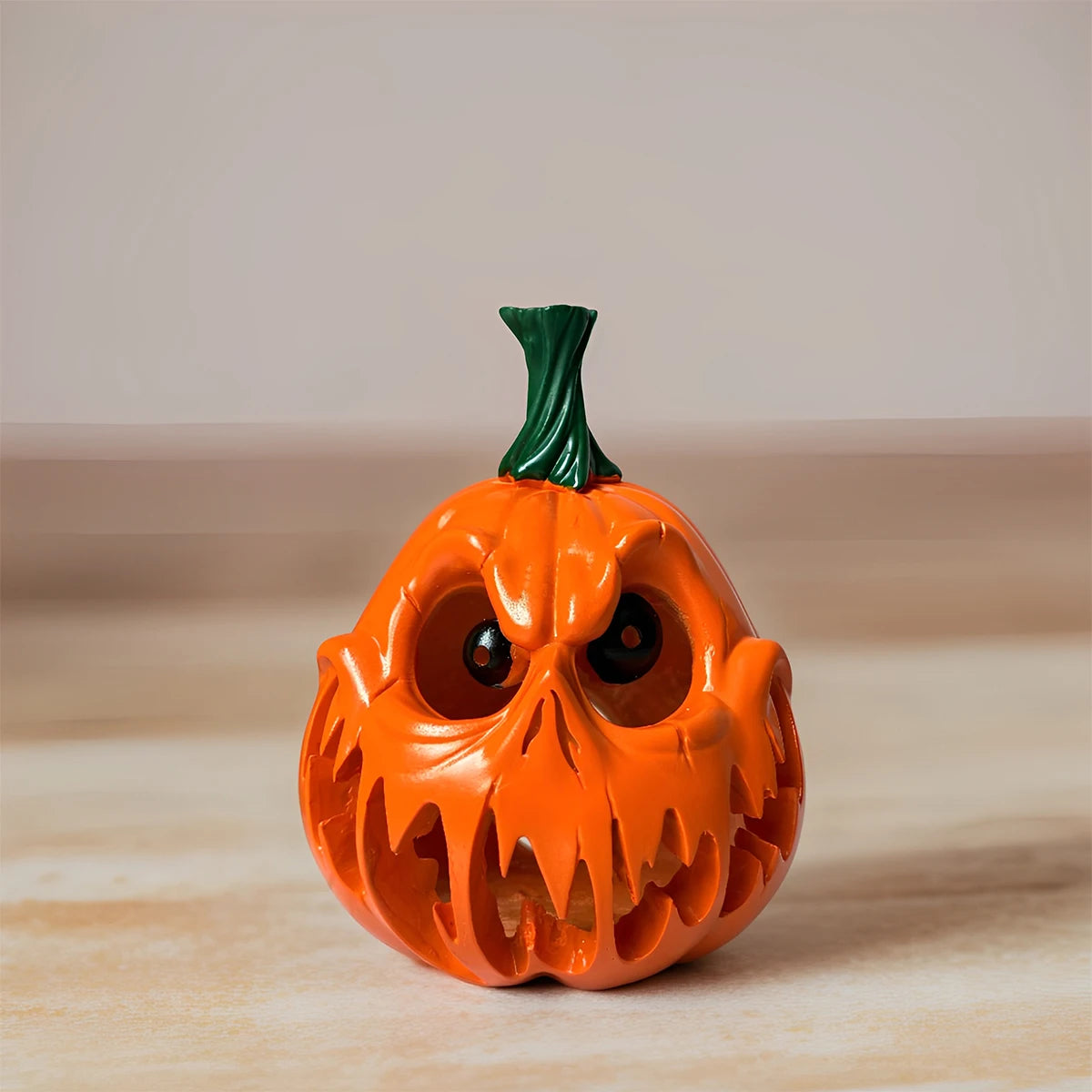 1Pc Resin Cut Out Pumpkin Decorative Ornaments, Halloween Decorations/Horror Halloween Gifts for Desks, Tables, Gardens, Indoor and Outdoor Decorative Ornaments