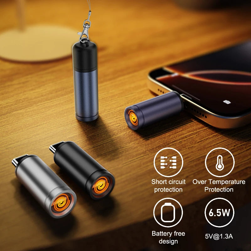 Type C Mini Blow-to-Ignite Auto Shut-Off For Air Travel Outdoor No Battery No Flame Portable Safety Adapter