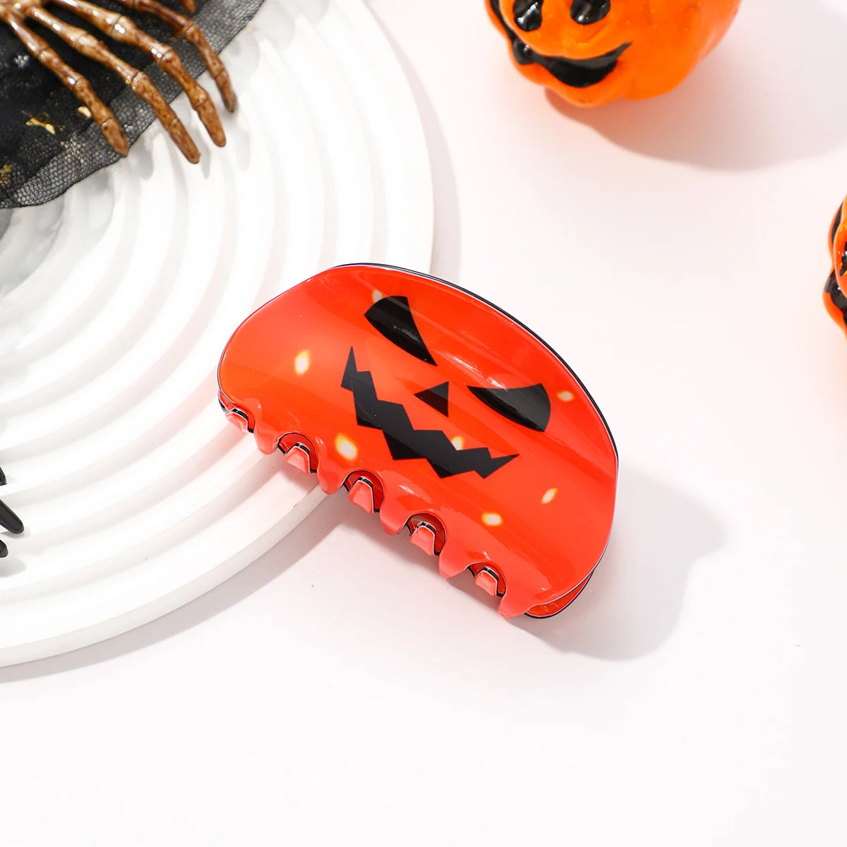 1PCS Halloween Hair Accessories Ghost Hair Clip for Women Girls Red Horns Hairpin Skull Claw Y2K Gothic Hair Jewelry