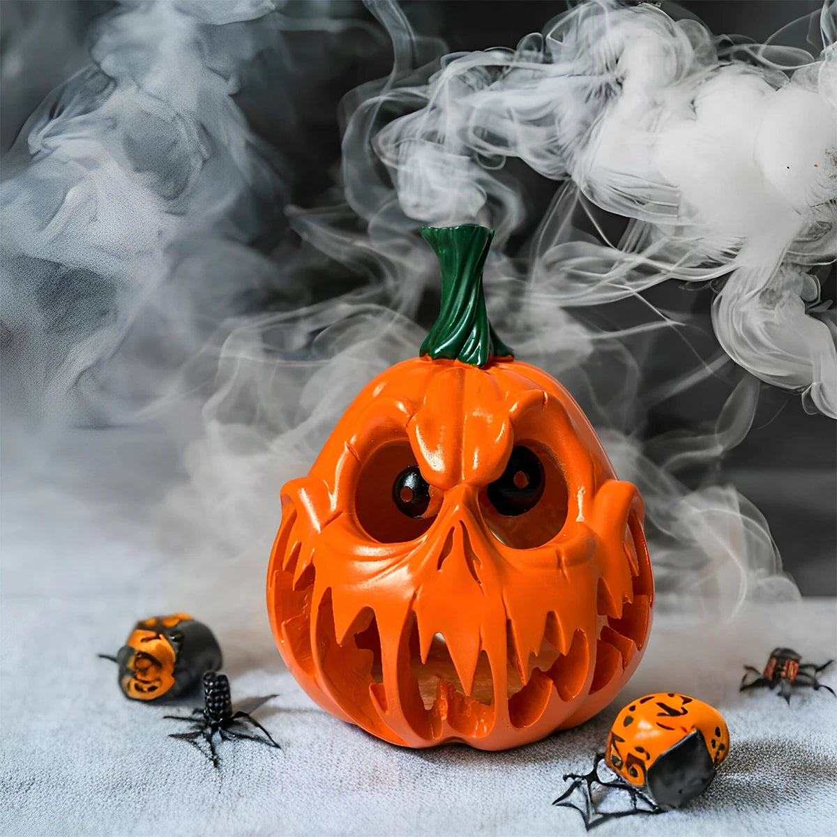 1Pc Resin Cut Out Pumpkin Decorative Ornaments, Halloween Decorations/Horror Halloween Gifts for Desks, Tables, Gardens, Indoor and Outdoor Decorative Ornaments