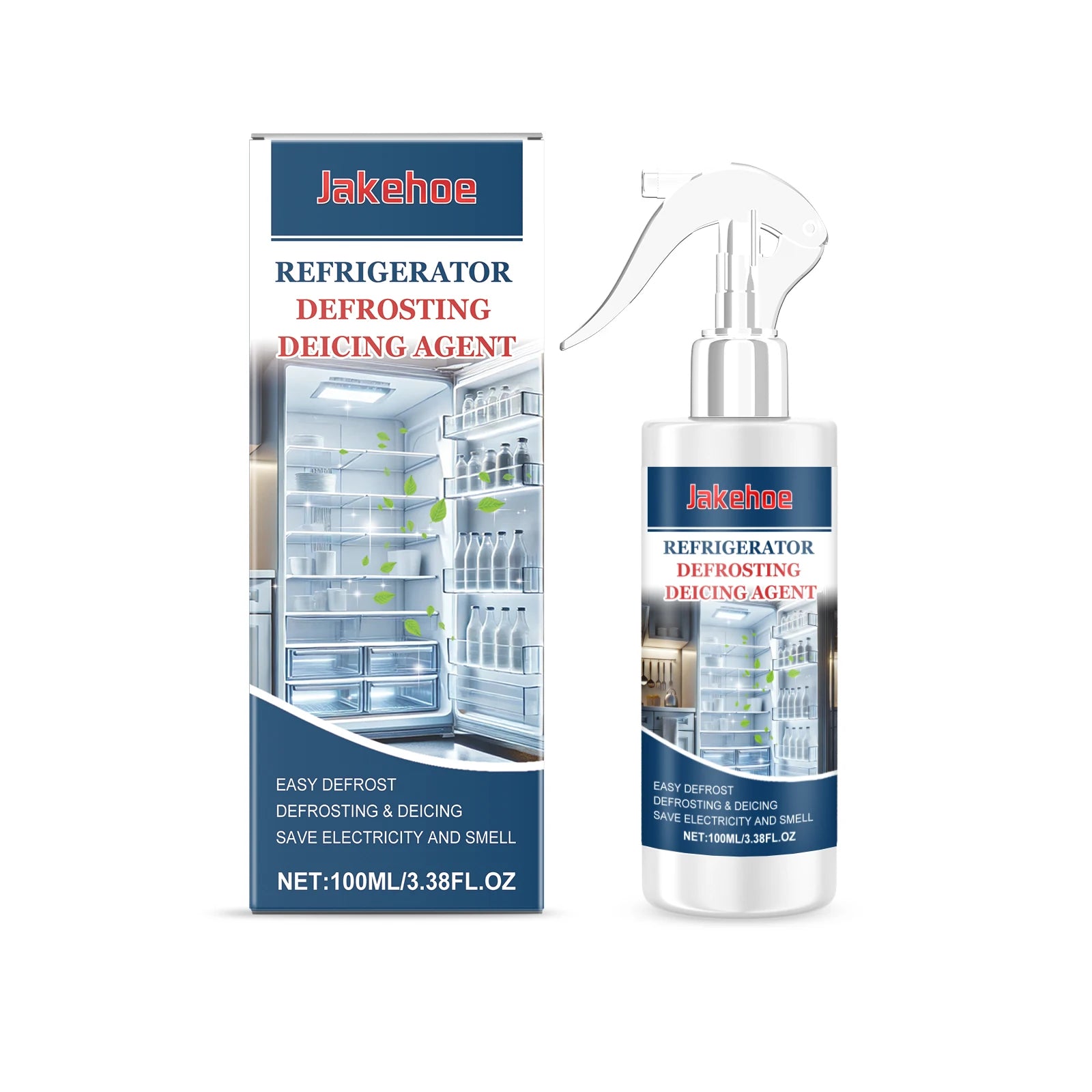 Jakehoe Refrigerator Deicing Agent  Quick Dissolve Frost Non Damaged Improve Energy Saving Safe Formula Fridge Defrosting Agent