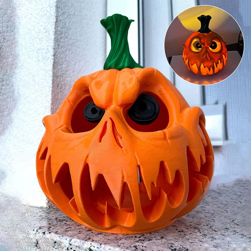 Pumpkin Resin Decoration Spooky Skull Head Eerie Hollow Design Indoor Outdoor Decor Carved Texture Halloween Party Decorations