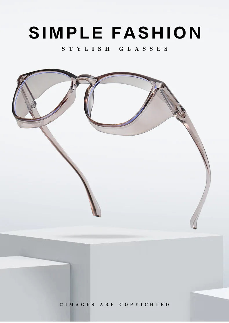 1pc Anti Pollen Safety Glasses Square Anti Fog Blue Light Blocking Glasses with Side Shields for School Daily Life