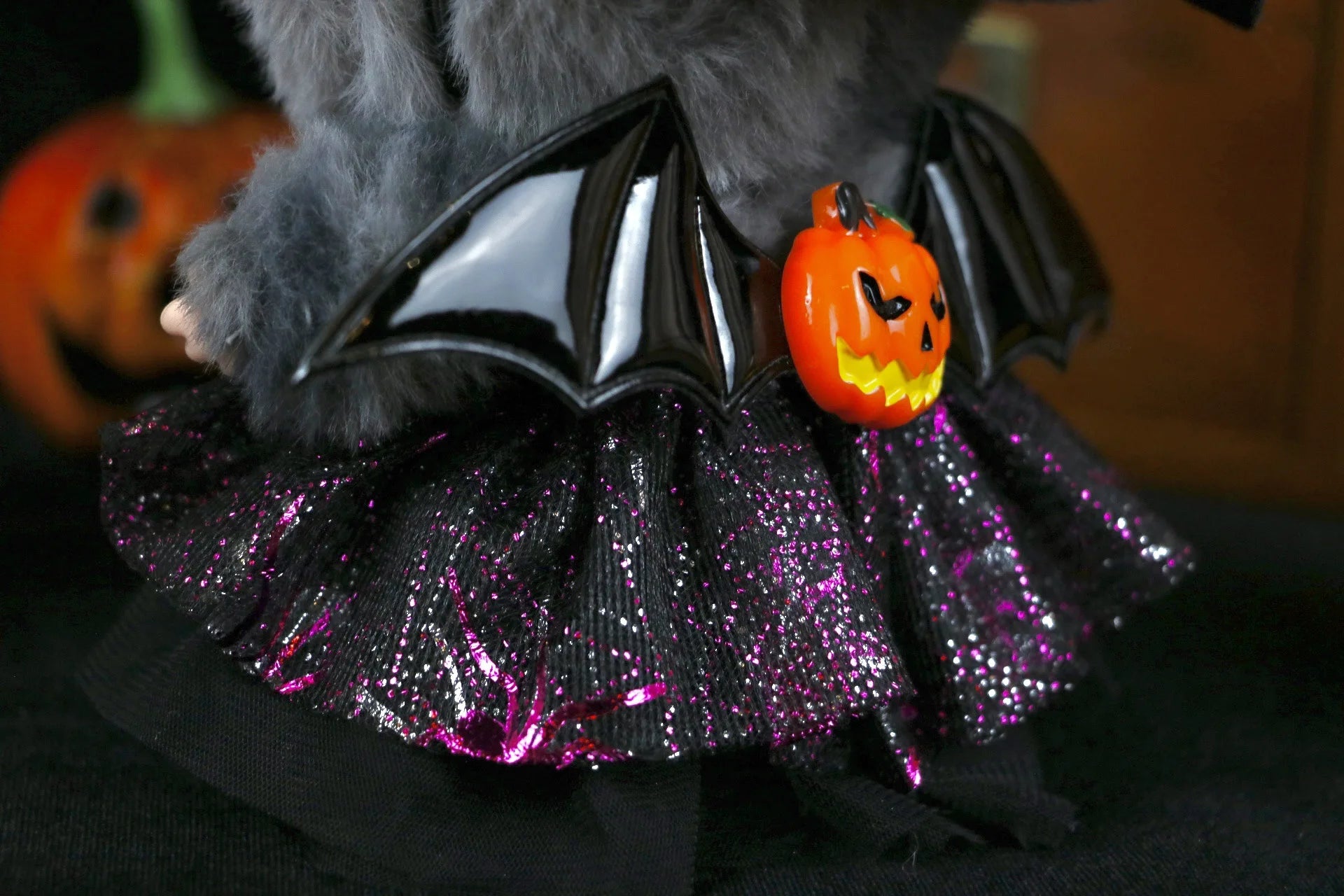 Cute Halloween Costume Witch Pumpkin Skirt Clothes for Labubu I II with Halloween Spider Pumpkin Hat Suit for Ladbubu Dolls